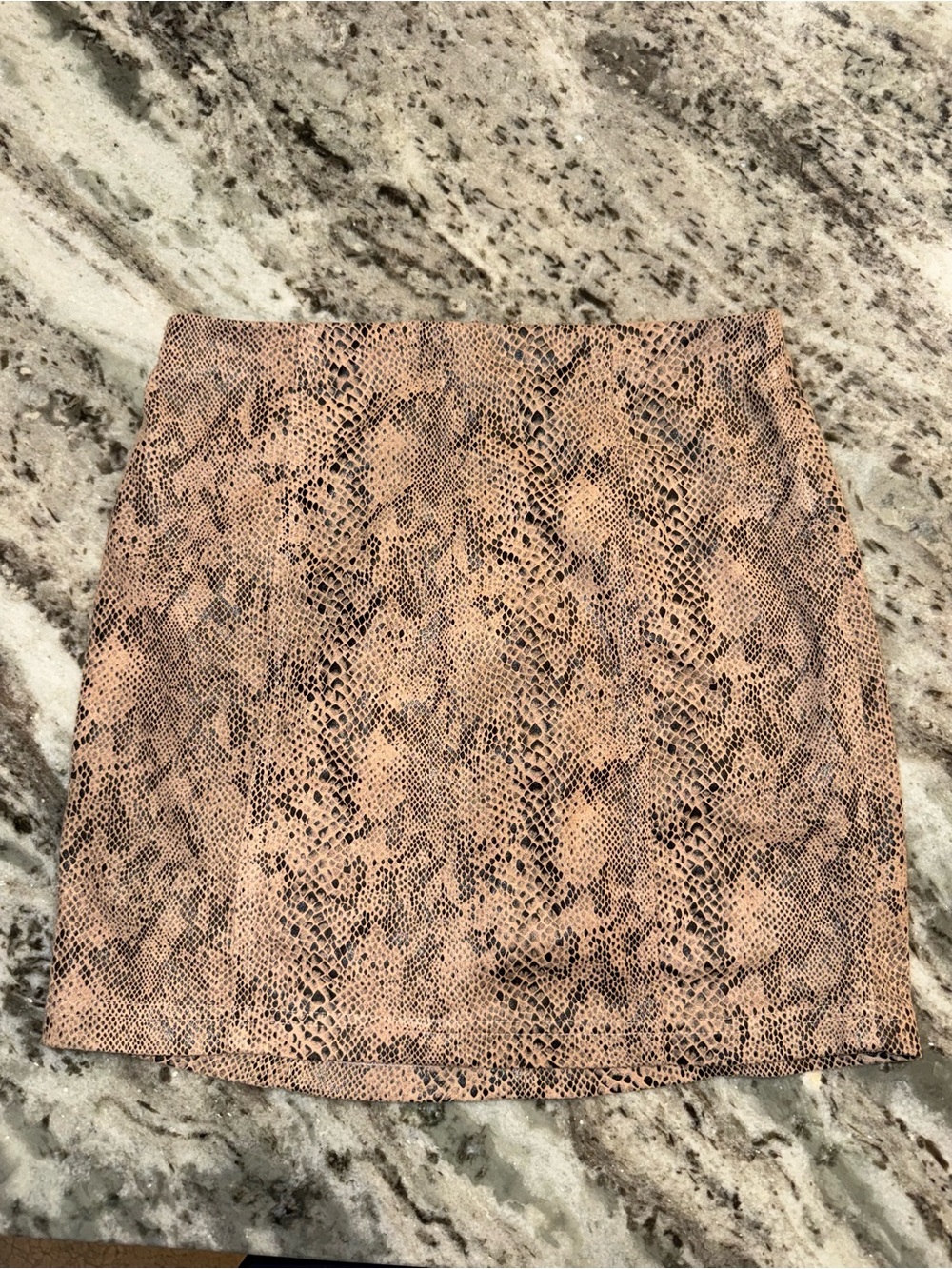 Snake Print Mini Skirt in Beige and Black